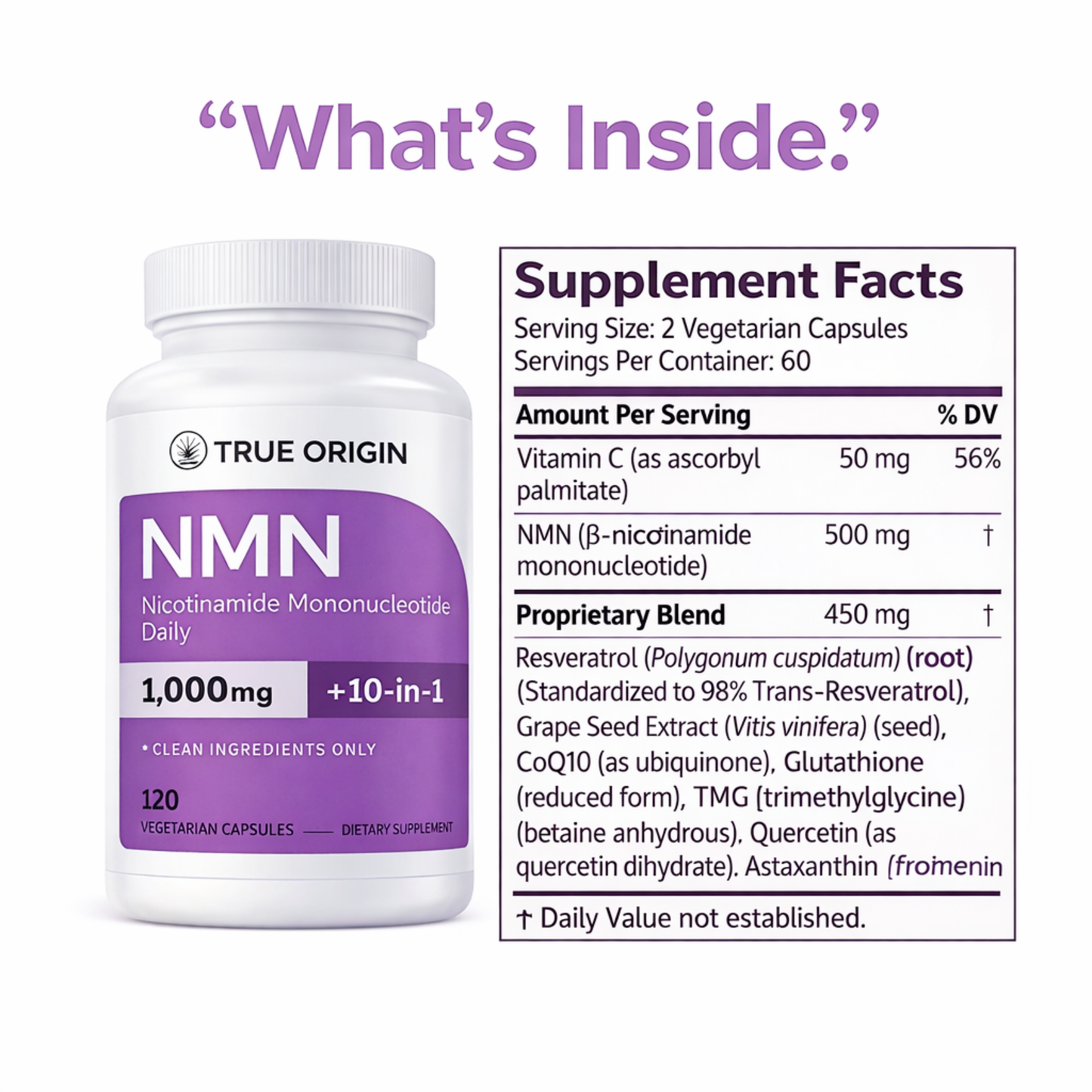 True Origin NMN Daily Capsules (1000 mg)